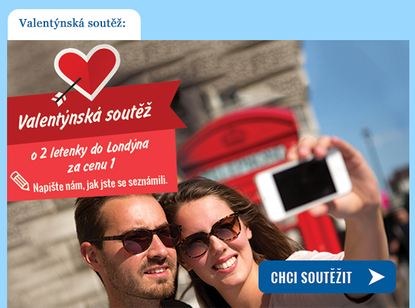 Valentýnská soutěž – vyhraj dvě letenky do Londýna za cenu jedné